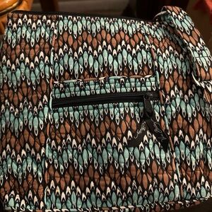 Vera Bradley Teal and Brown Geometric Backpack